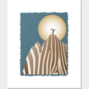 Moonlight Yoga over the Zebra Mountain Posters and Art
